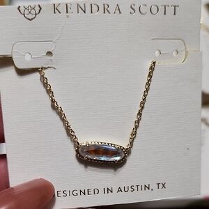 Kendra Scott Gold Necklace with Iridescent Stone